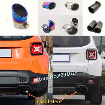 

For Jeep Renegade 2016 2017 2018 Car styling Cover Muffler End Stainless steel Tail Pipe Dedicate outlet Exhaust 1pcs/2pcs