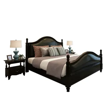 

American solid wood bed King size full solid wood bed American country bedroom double bed