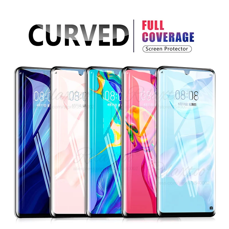 Защитное стекло для Huawei P30 Lite изогнутое закаленное экрана P20 Pro mate20 honor 10 20 20i