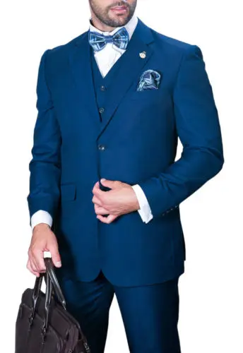 

Formal Business Blue Mens Suits Wedding Tuxedos Men Suit 3Pieces Custom Made Terno Masculino Blazer (Jacket+Pant+Vest)