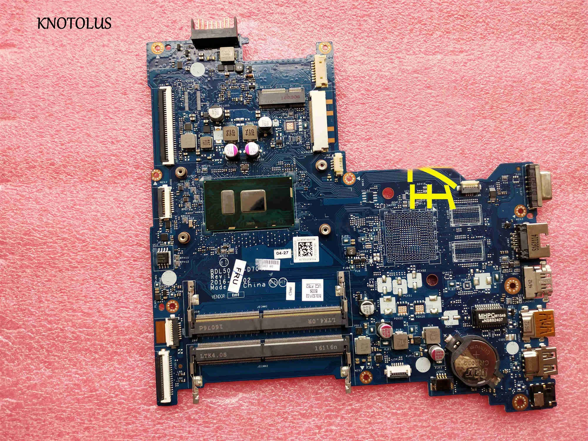 

High quality 858583-001 For HP 250 G5 15-AC 858583-501 Laptop Motherboard DDR3 With i3-5005U 858583-601 LA-D703P 100% working