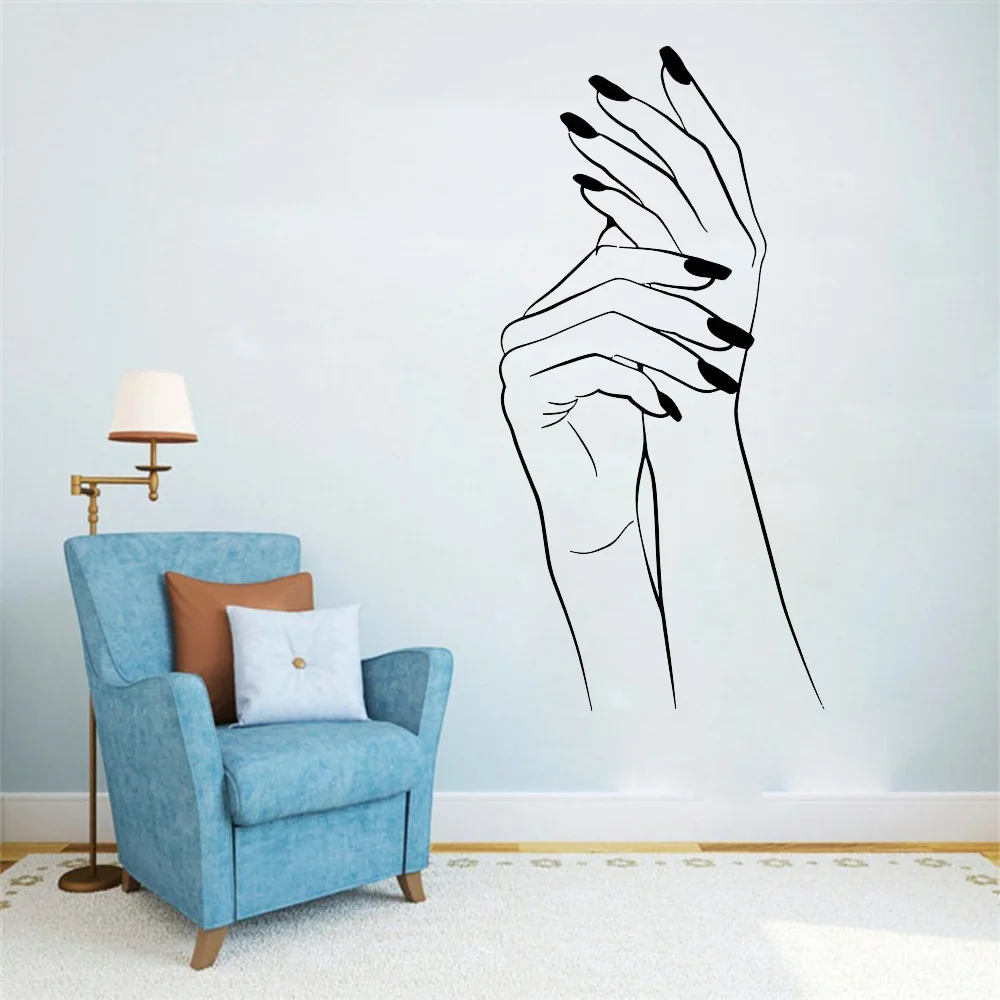 Wall Stickers Hand Manicure Vinyl Sticker Hand Beauty Salon Decal