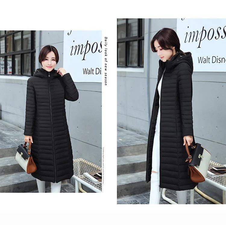 Cotton-padded Clothes Women's Mid-length Cotton-padded Jacket Autumn And Winter New Style Korean-style Large Size Slim Fit