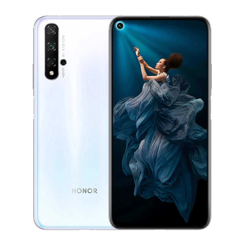 HONOR 20, мобильный телефон, 6,26 дюймов, Kirin 980, четыре ядра, 8 ГБ, 256 ГБ, емкостный экран, 3750 мАч, SuperCharge, NFC