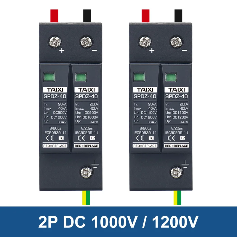Surge Protector Photovoltaic DC SPD 2P/3P DC12V-1000V 20KA~40KA Lightning Protection