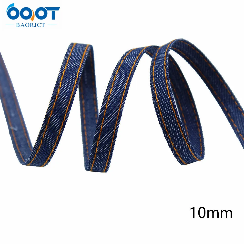 Stitch Denim Ribbon Fabric Craft Supplies 5Yards 3/8'' 1'' 1-1/2" For DIY Crafts Hairclip