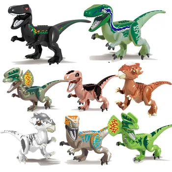 

Jurassic World Dinosaurs Series Large Size Velociraptor Dilophosaurus Figures building blocks Toys For Children Christmas gifts