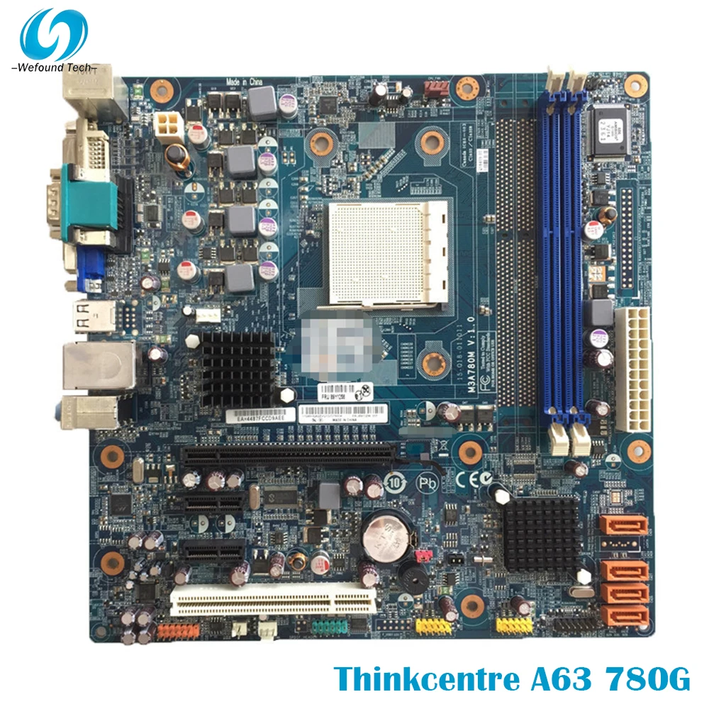 100% Working For Lenovo Thinkcentre A63 780G M3A780m RS780Q-LM2 89Y1256 64Y7161 Motherboard | Компьютеры и офис