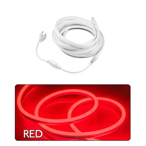Red EeeToo гибкий светодиодный ночной Светильник неон полосы светильник s 220V SMD2835 120 светодиодный/M Фея светильник ing с Мощность Plug ночника полосы светодиодный - Испускаемый цвет: Red