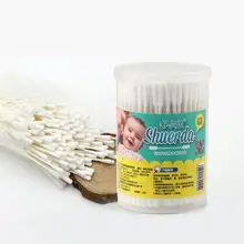 Детские ватные палочки для детей 200 палочки тонкой бумажной палочки с двойным винтом ватные палочки гигиенические чистящие Одноразовые Инструменты для ухода за ребенком