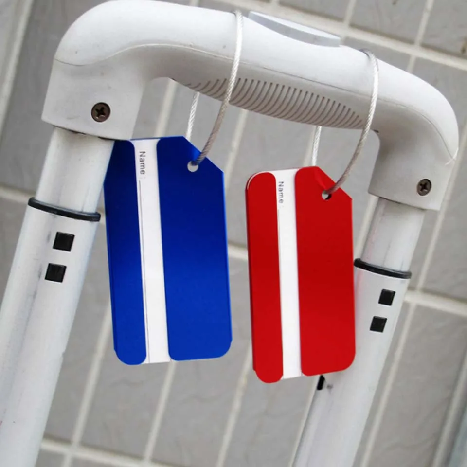 Aluminium Metal Travel Accessories Luggage Baggage Suitcase Backpack Bags Address Tags Name Label Holder for Women Men
