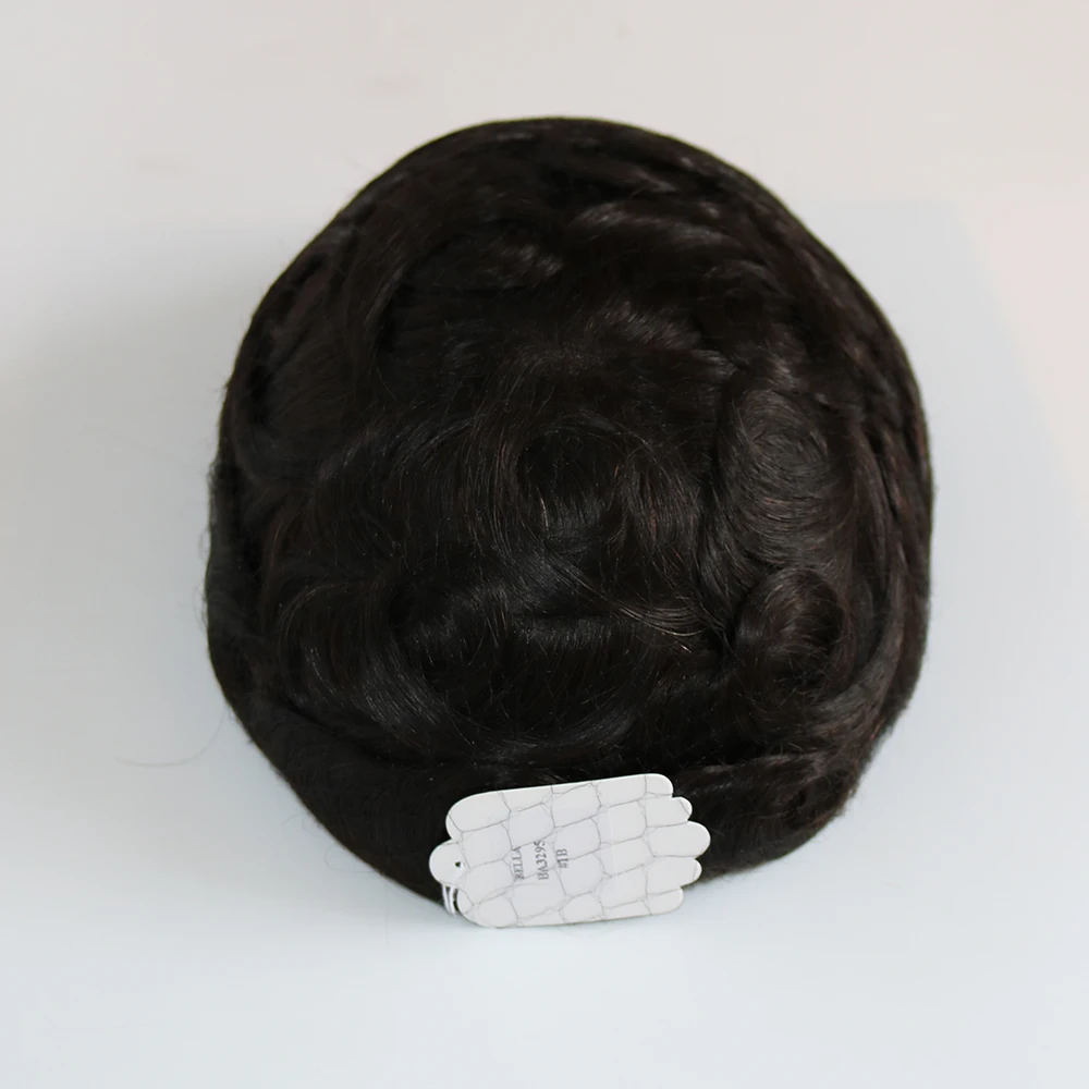 Швейцарский Кружевной мужской парик из натуральных волос шиньоны для мужчин замена волос парики натуральные волны отбеленные узлы Волосы
