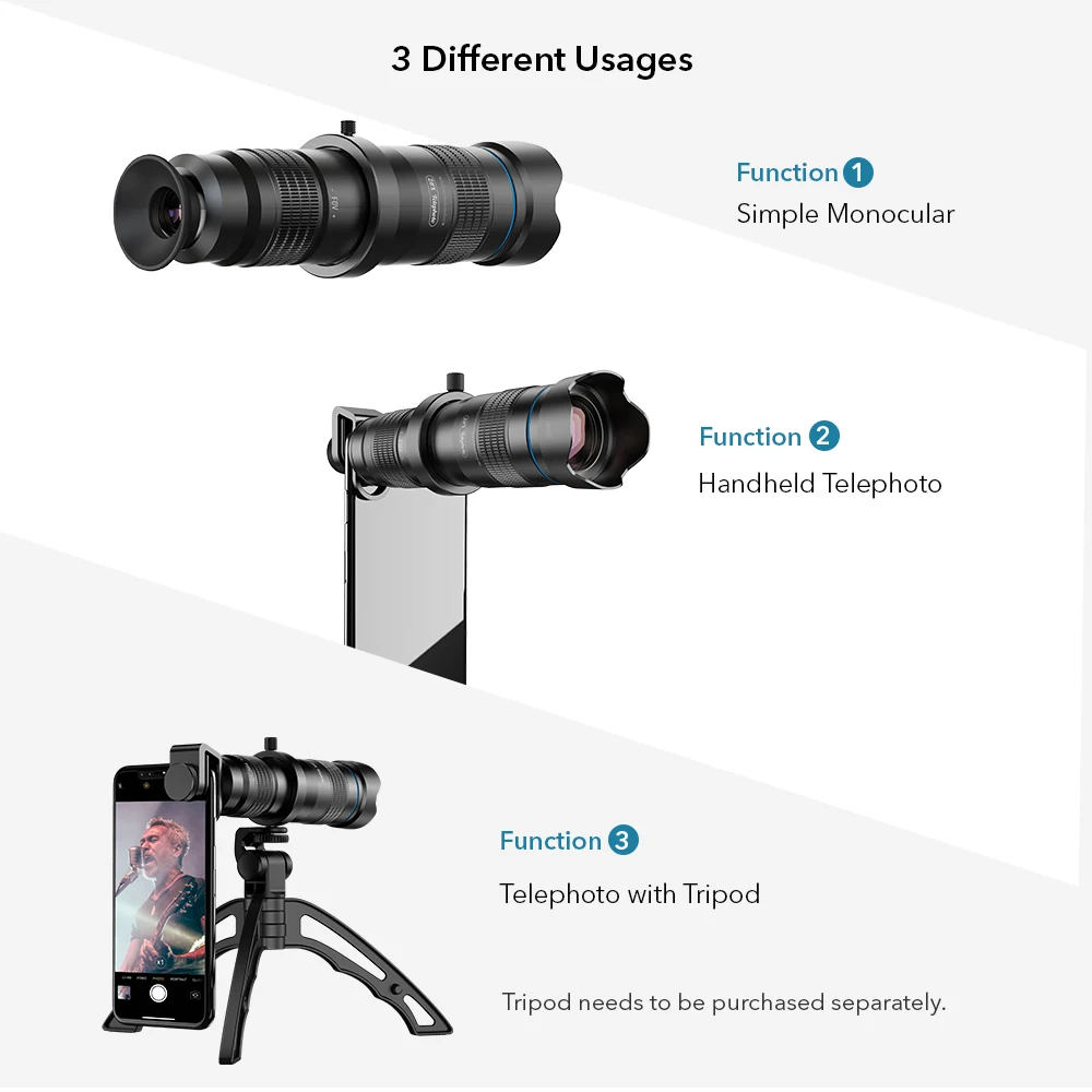 APEXEL HD 28X металлический телеобъектив с зумом оптический Монокуляр с селфи штатив телефон объектив камеры для huawei Xiaomi всех смартфонов