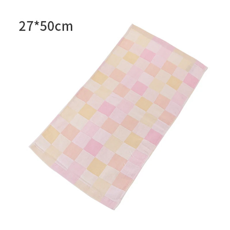 Pink 27cmx50cm Square Towel Handkerchief Face Hand Bathing Towel Gauze Cotton Towel for Adult Baby Wipe Cloth - Цвет: Pink 27cmx50cm