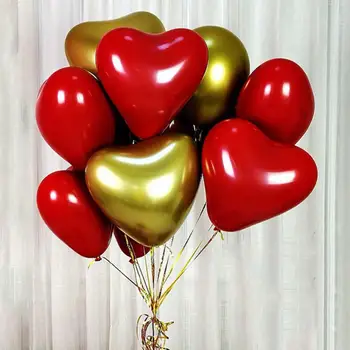 

50pc Pomegranate Red Balloon Heart Shaped Double Layer Ruby Red Balloon Wedding Birthday Party Balloon Wedding Accessories
