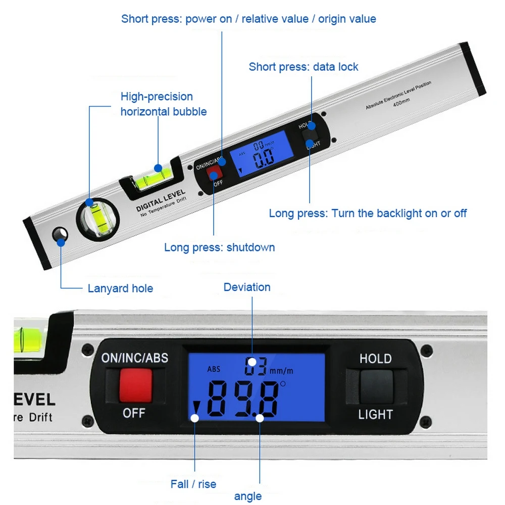  Digital Protractor Angle Finder Inclinometer electronic Level 360 degree with/without Magnets Level