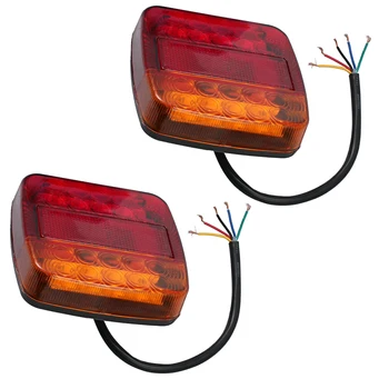

2Pcs 12V Waterproof Car LED Tail Light Rear Lamps Pair Boat Trailer 12V Rear Parts For Trailer Truck Car Lighting Waterproof