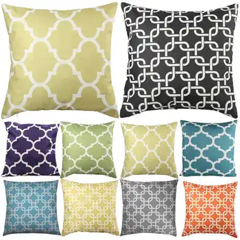 

Geometric Striking Cotton Linen Case Home Sofa Decorative Cushion Square Pillow Throw Cover