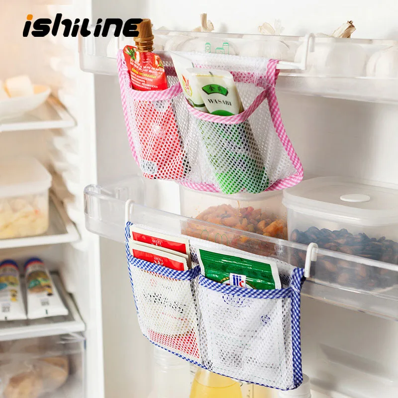Сумка для хранения еды на холодильник, органайзер, может висеть на кухне, Сетчатая Сумка для хранения на холодильник, подвесная сумка для хранения