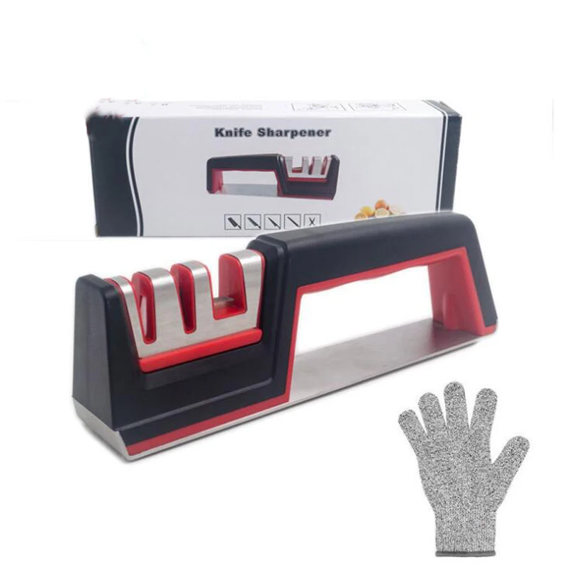 

3 Stages Knife Sharpener Professional Kitchen Sharpening Stone Grinder knives Whetstone Tungsten Diamond Ceramic Sharpener Tool