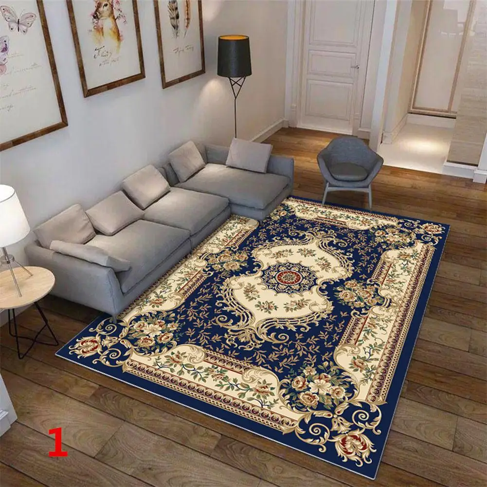 

HobbyLane Retro Luxury Carpet Mat Non-slip Printing Floor Rug for Living Room Coffee Table Room Bedroom Decor