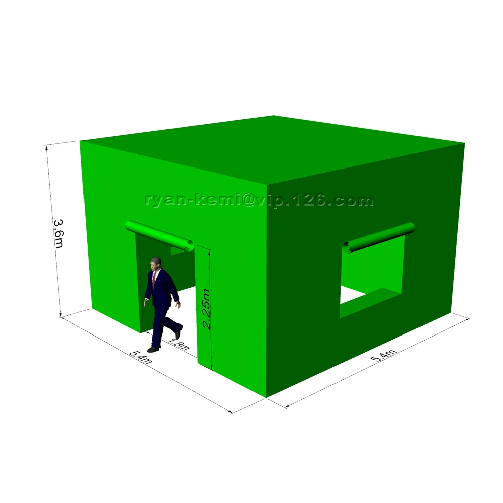 5.4mWx5.4mLx3.6mH Green Inflatable Cube Tent For Party Square Room Outdoor Inflatable Events Cover Marquee Large Photo Booth 4