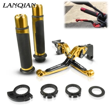 

Motorcycle Accessories CNC Adjustable Brake Clutch Levers And Handle Grips With LOGO For SUZUKI SV650 1999 2000 2001 2002-2009