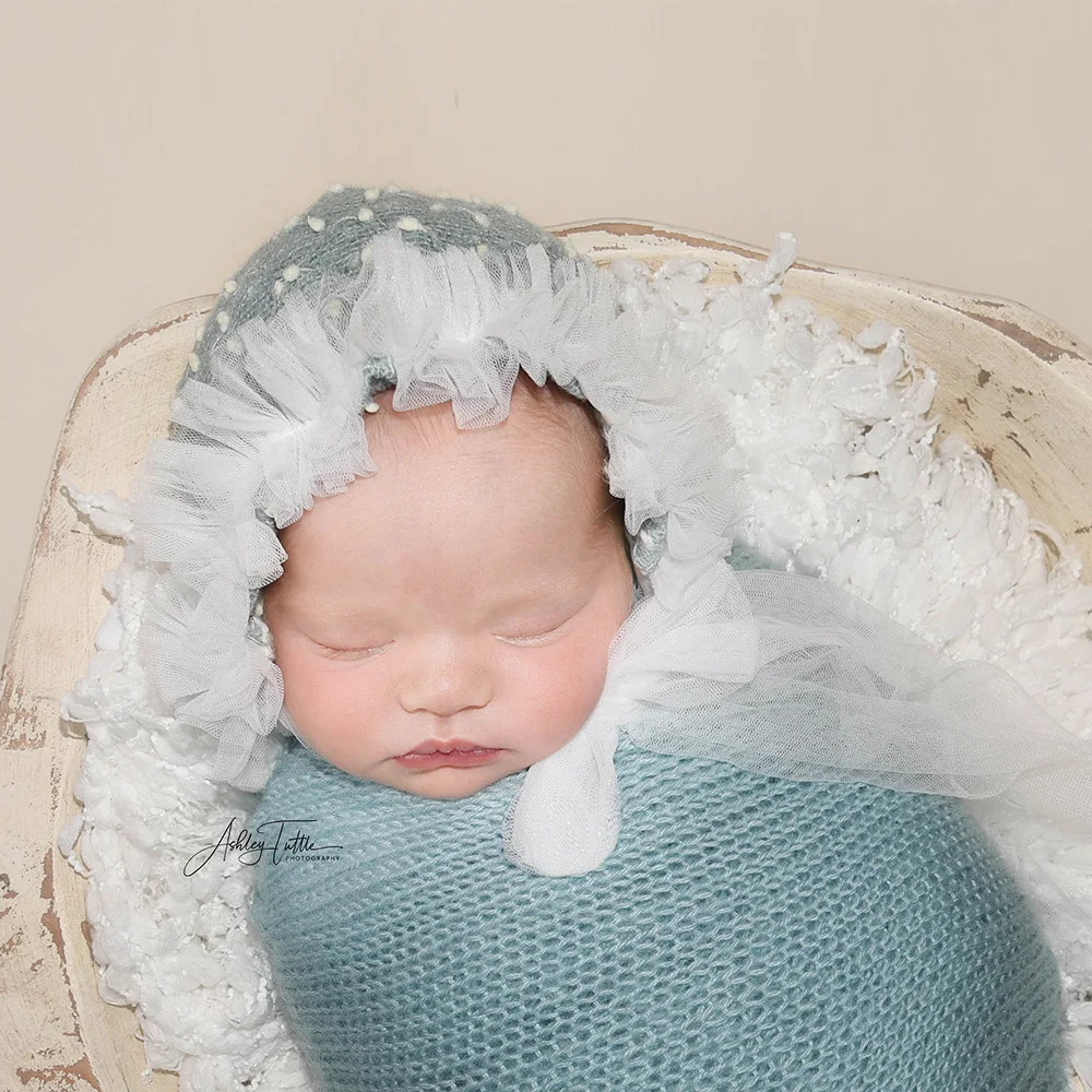 Vintage Newborn Little Girl Hats Photo Shoot Props Bonnet Baby Lacework Headbands Cap for Infant Photography Accessories