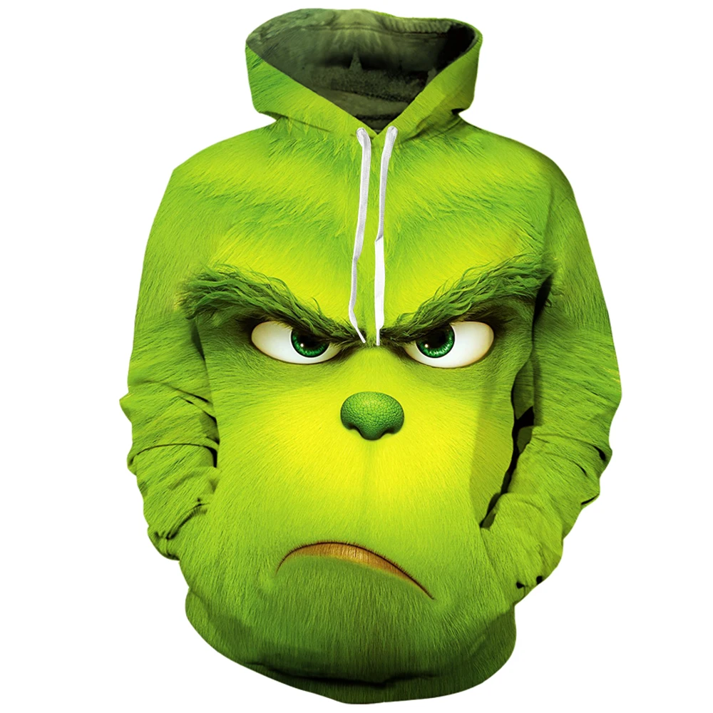 Зеленый толп Grinch анфас Толстовка Shrek The 3d толстовки рубашка смешная хип хоп