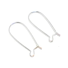 

10pcs Earring Loop Hoops Silver Plated Brass Hooks 33x14mm Ear Wires Components