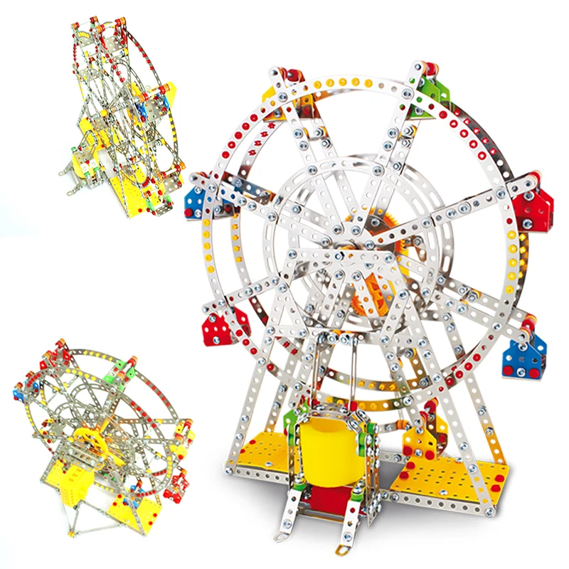 

Steel Block Toys Ferris Wheel Construction Set toys For Children Stainless Steel Model Kit Model Building Educational Toys