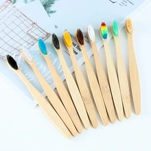 Новинка 5 шт. зубная щетка Экологичная Радужная бамбуковая Мягкая зубная щетка биоразлагаемая зубная щетка твердая бамбуковая зубная щетка с ручкой