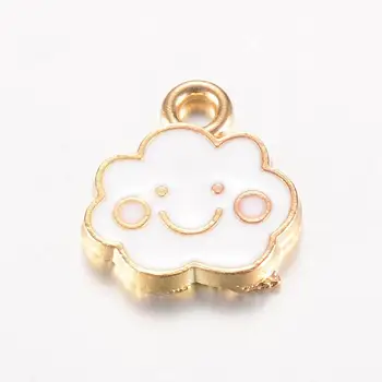 

100pcs Cute Alloy Cloud Necklace Bracelet Earrings Pendant DIY Handmade Cute Smiley Baking Finish Cloud Pendant Jewelry Finding