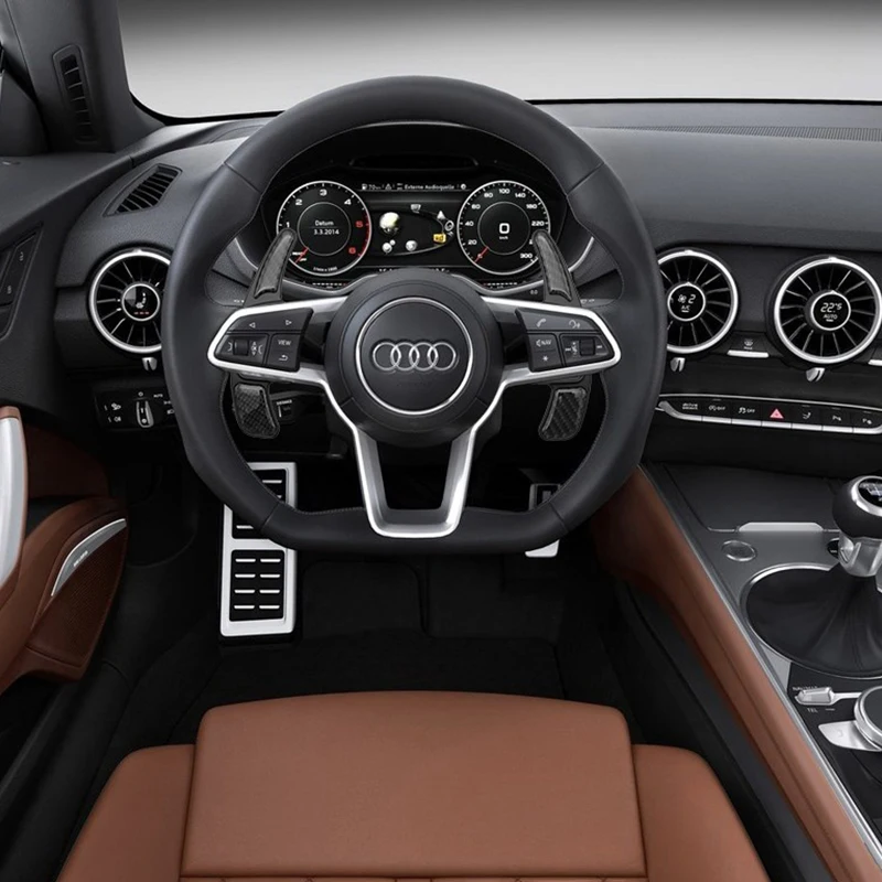 2 шт. для AUDI A4 A5 Q7 TT TTS Автомобильный руль весло расширение переключения замена углеродного волокна наклейка