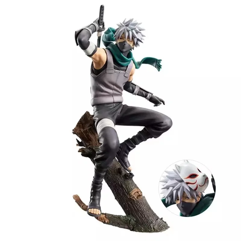 Dark Kakashi MaskAnd Blade Uchiha Figure Action Collectible Decoration PVC Model Toy for Anime Lover Figurine Home Decor Fidget