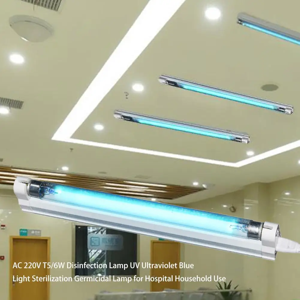 AC 220V T5/6 W дезинфекционная лампа УФ Ультрафиолетовый синий светильник для
