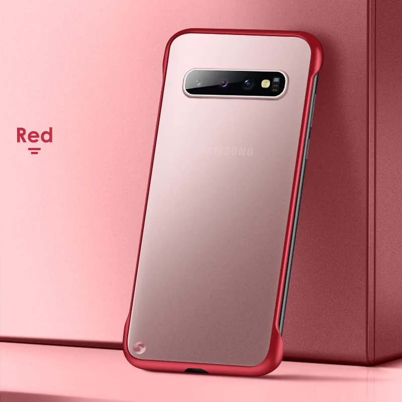 Akcoo Примечание 10 чехол дизайн без рамок для samsung Galaxy S7 8 9 Plus Note 8 9 S10 A20 30 40 50 60 70 80 93 M10 20 40 матовый чехол - Цвет: Red