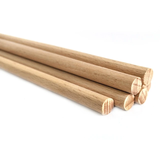 5pcs 30cm Long 5mm-50mm DIY Wooden Round Dowel Rods Pole Stick For