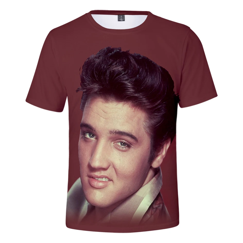 Новинка удобная повседневная рубашка Elvis Presley 3DT для мужчин и женщин коричневые