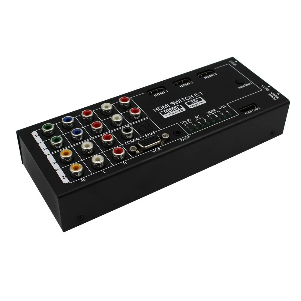 Все в HDMI конвертер переключатель коробка композитный AV компонент Ypbpr