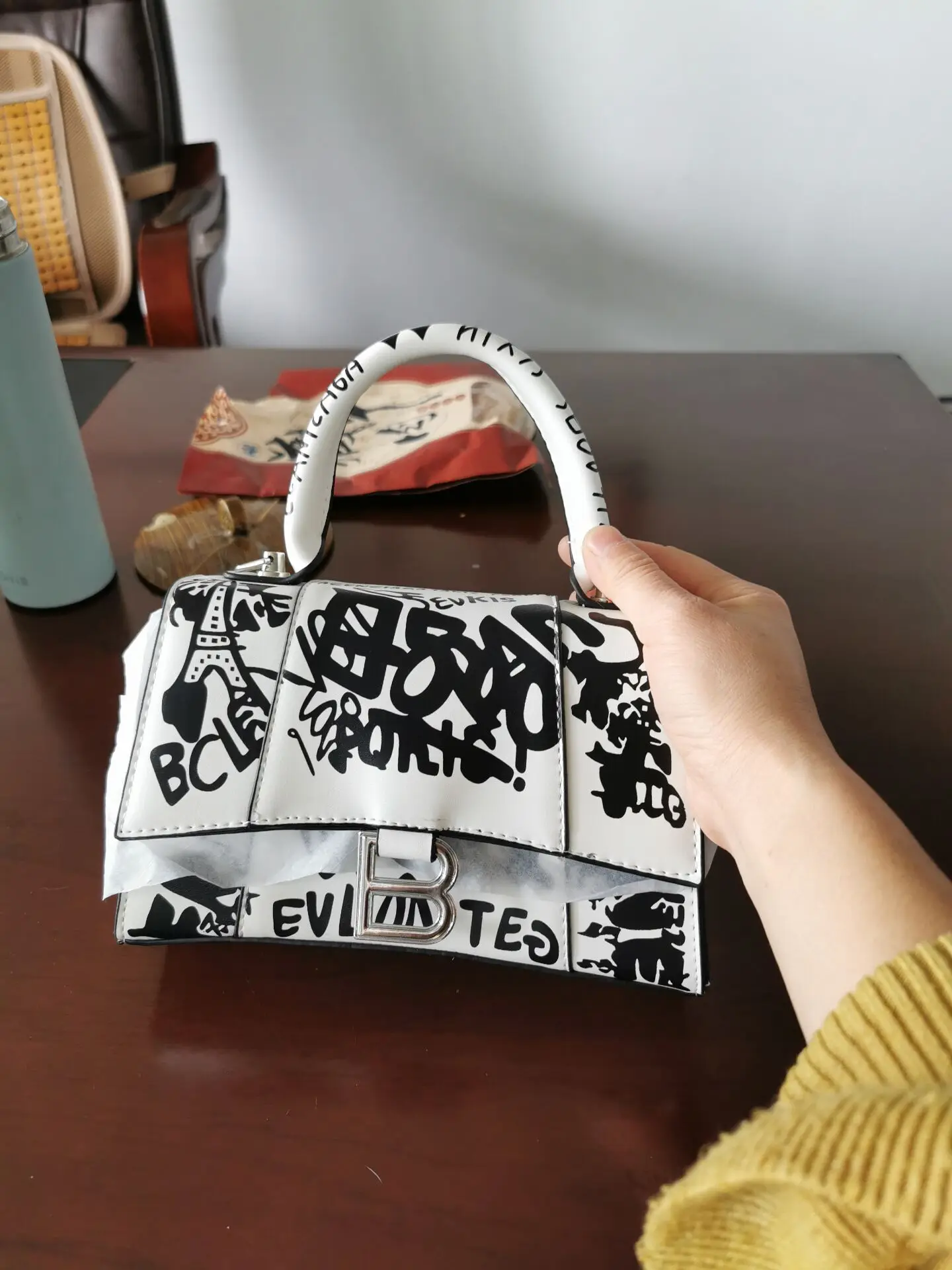 Bolso de diseñador para mujer, pulsera de cuero grafiti con cadena de lujo,  alta calidad, lowercase, 2021|Bolsos de hombro| - AliExpress