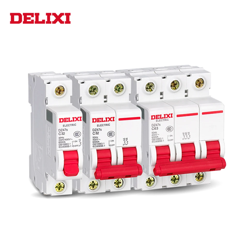 Мини автоматический выключатель DELIXI DZ47s MCB 4P 16A 20A 25A 32A 40A 50 63A Curve C AC|Автоматические