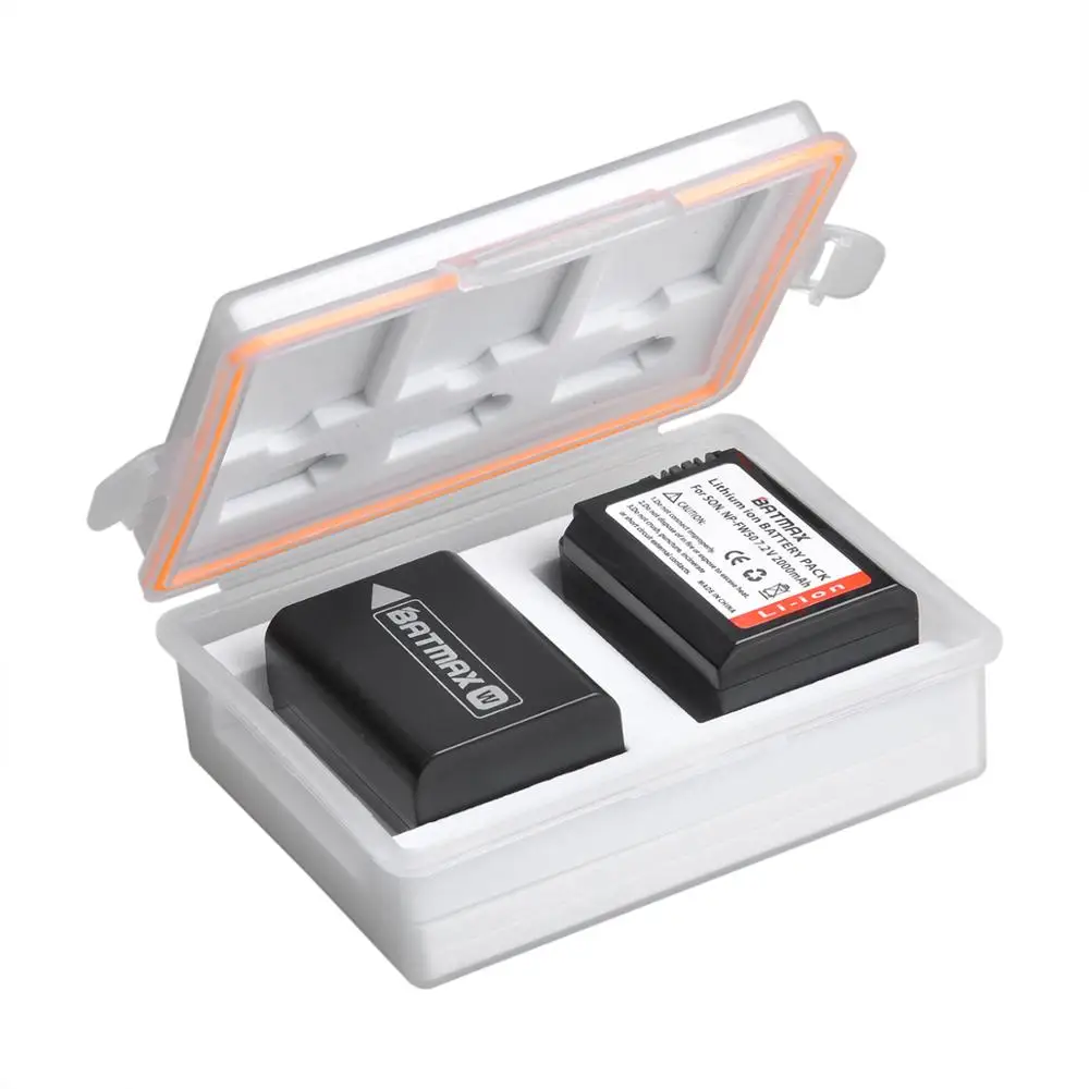 2 шт. NP-FW50 NP FW50 батарея для камеры+ ЖК USB двойное зарядное устройство+ коробка для хранения для sony Alpha a6500 a6300 a6000 a5000 a3000 NEX-3 a7R