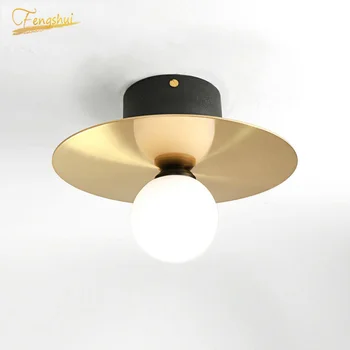 

Modern Led Ceiling Lights Copper Gold Study Bar Kitchen Living Room Ceiling Lamp Simple Plafondlamp Light Fixtures Home Lighting