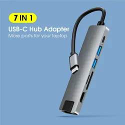 Lecteur de carte USB RJ45, extension type c, port de chargement PD compatible HDMI, charge Internet Ultra rapide et stable, USB C 