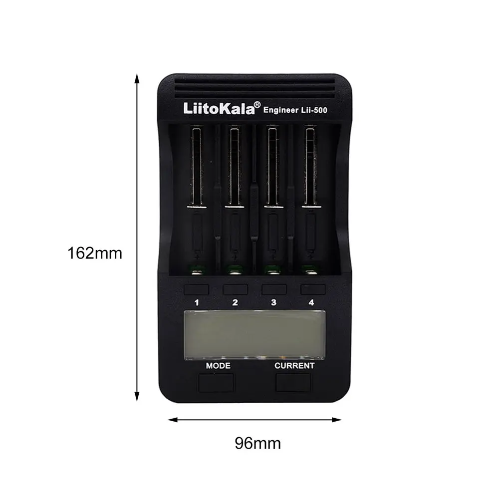 Liitokala Lii-500 18650 зарядное устройство с ЖК-дисплеем 26650 21700 14500 10440 4 слота NiMH Li-Ion умное зарядное устройство с адаптером