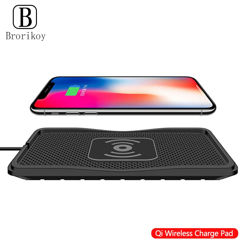 10W Non-slip Silicone Mat Car Dashboard Holder Stand Fast Charging Qi Wireless Charger Dock Pad for iPhone 11 Samsung S20 Note 9