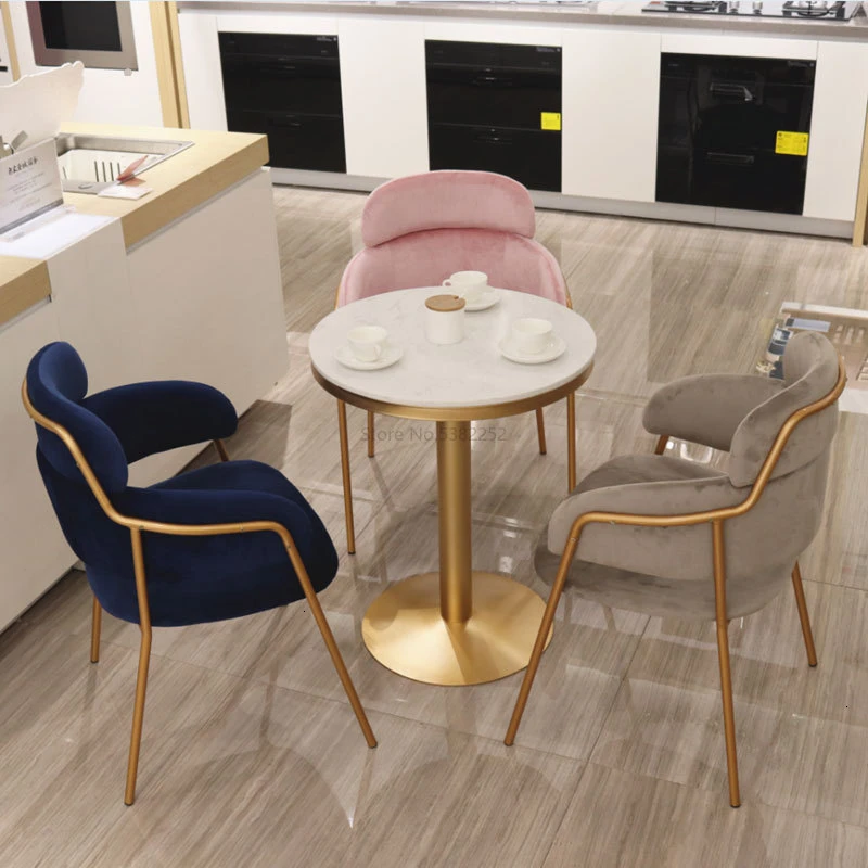 

Nordic style light luxury restaurant iron chair ins net red single person sofa chair cafe light luxury iron dining chair