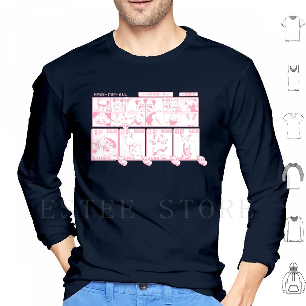 Super Magical Bros Felpe Con Cappuccio Manica Lunga Super Smash Magical Magical Girl Cardcaptor Sakura Doremi Mokona Precure Mahou