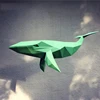 3D Hanging Whale Handmade Origami Animal Paper Model DIY Creative Low Poly Papercraft Puzzles Educational Toy Wall Decoration 1